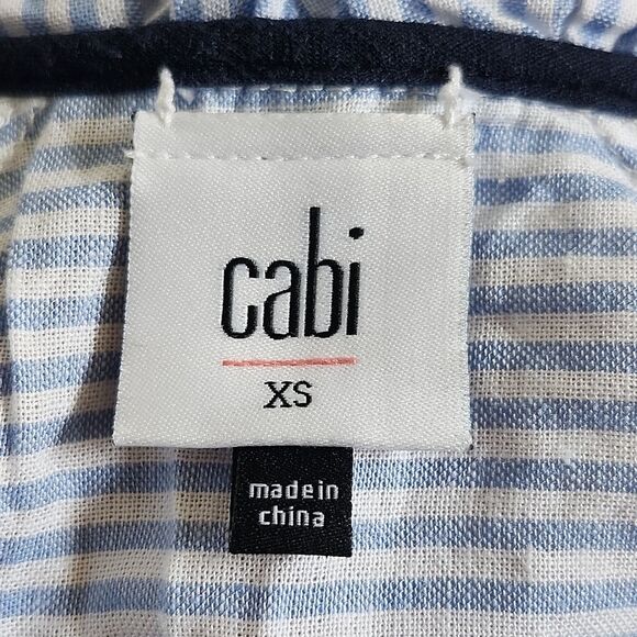 CAbi Style #5600 Windward Reversible Striped Nautical Linen Blend Top, XS - Picture 9 of 13